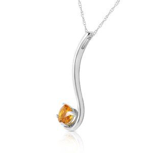 14K. SOLID GOLD NECKLACE WITH NATURAL CITRINE